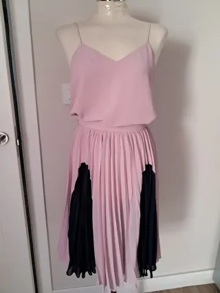 Conjunto Falda y Blusa Malva y azul marino