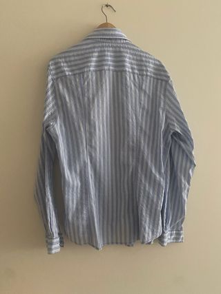 Camisa Armani Jeans Rayas Azul Talla XL