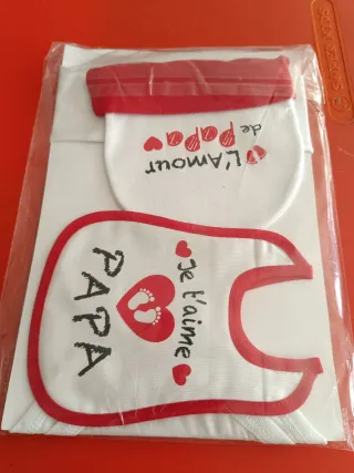 Conjunto bebé body, babero y gorro 0-3m