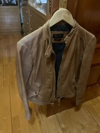 Cazadora Piel Massimo Dutti Marrón