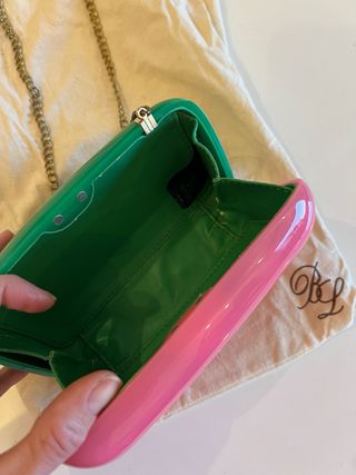 Bolso Bimba y Lola Rosa y verde con Cadena