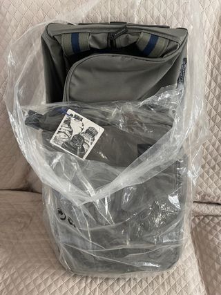 Conjunto bolsos viaje gris verdoso y azul