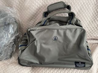 Conjunto bolsos viaje gris verdoso y azul