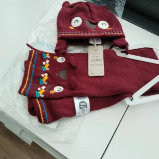 Conjunto bufanda y gorro Tuc Tuc burdeos t.54
