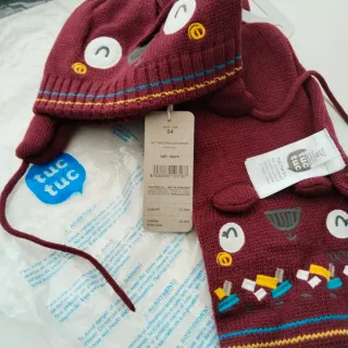 Conjunto bufanda y gorro Tuc Tuc burdeos t.54