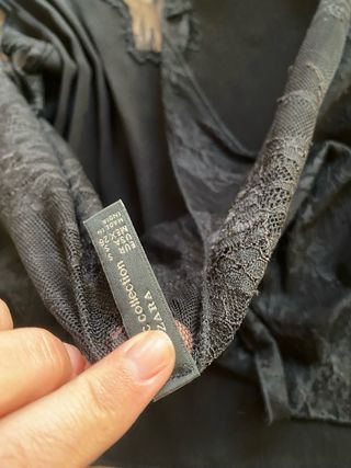 Top Zara encaje negro