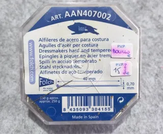 Caja de alfileres para bolillos 250 gramos