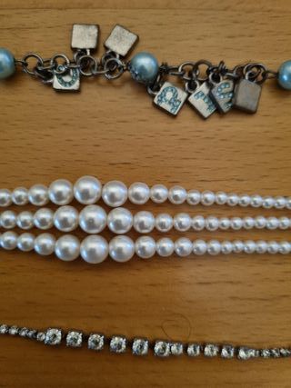 Lotto alta bigiotteria blu e argento