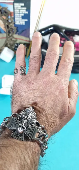 Gato de Plata con ojos de fuego ( 7gr ) AJUSTABLE