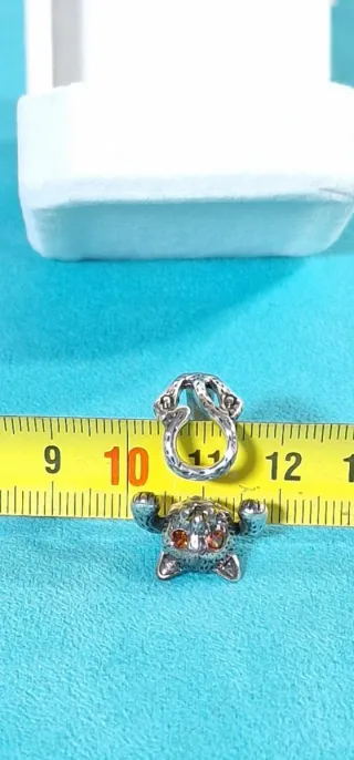 Gato de Plata con ojos de fuego ( 7gr ) AJUSTABLE