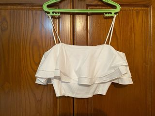 Top blanco volantes Zara