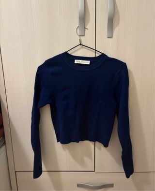 Jersey Zara Azul Manga Larga