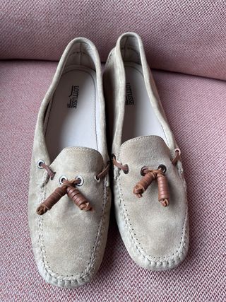 Náuticos Lottusse mujer beige ante
