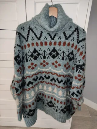 Jersey Zara cuello alto estampado M