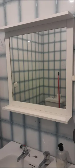 Espejo Baño Madera y Cristal