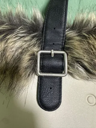 O bag panna con pelliccia sintetica