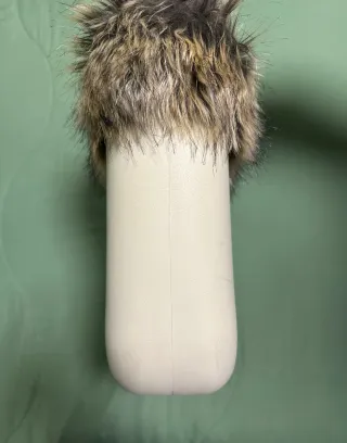 O bag panna con pelliccia sintetica