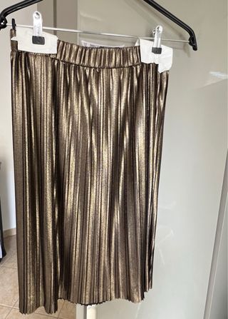 Gonna pieghe Benetton oro XS