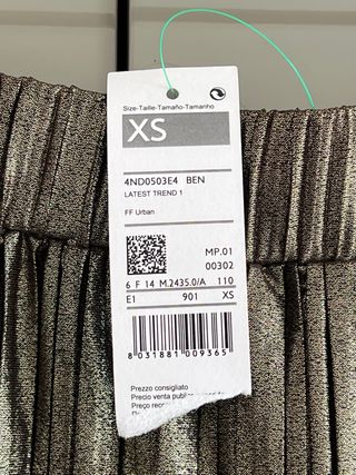 Gonna pieghe Benetton oro XS