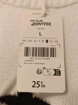 Jersey blanco y negro Talla 40