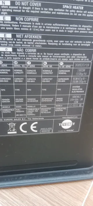 Estufa Parafina Gris Plástico