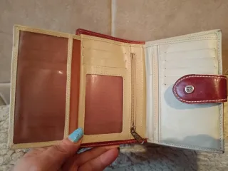 Monedero Cartera Piel Rojo