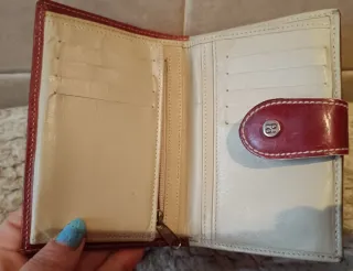 Monedero Cartera Piel Rojo