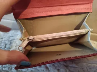 Monedero Cartera Piel Rojo