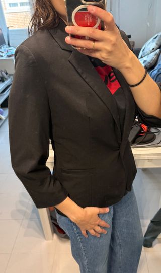 Chaqueta americana negra manga 3/4 Talla S