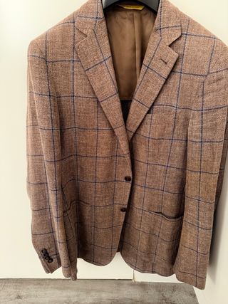 Americana Canali Marrón Lino y Seda