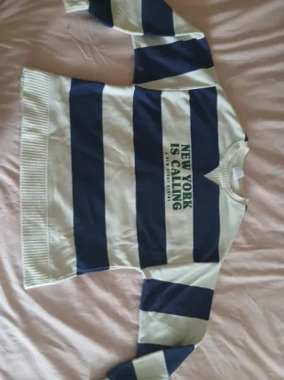 Sudadera rayas azul y blanco T.11-12