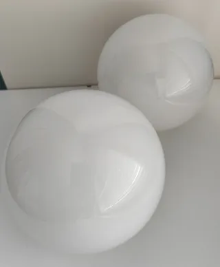 Set di 2 lampade in vetro opalino bianco a tulipano