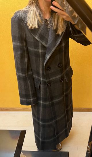 Abrigo cuadros Zara Woman Studio Talla S