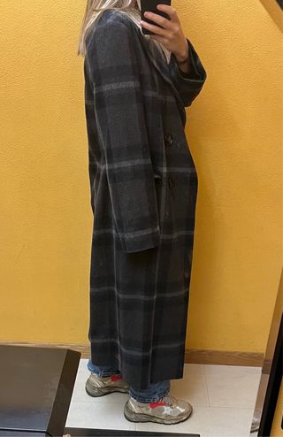 Abrigo cuadros Zara Woman Studio Talla S