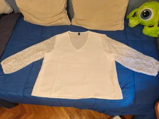 BLUSA *SHEIN* MANGA LARGA TRANSPARENTE