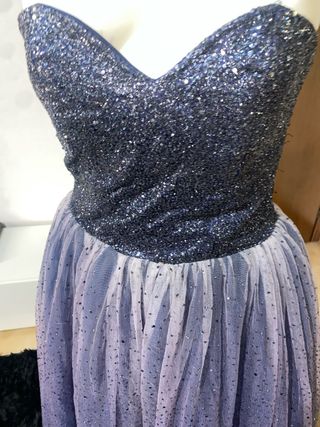 Abito da cerimonia blu e viola