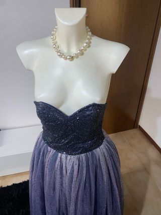 Abito da cerimonia blu e viola