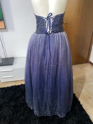 Abito da cerimonia blu e viola