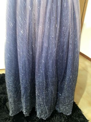 Abito da cerimonia blu e viola