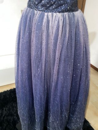 Abito da cerimonia blu e viola