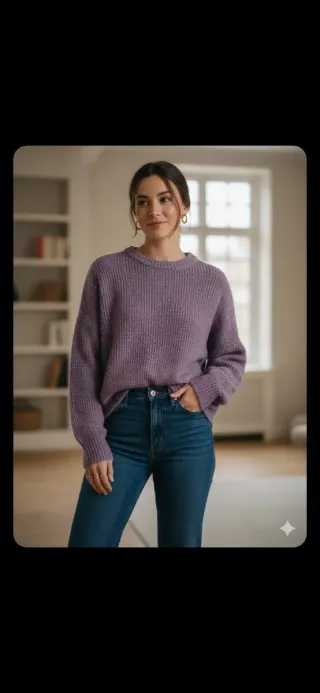 Jersey de punto morado y azul