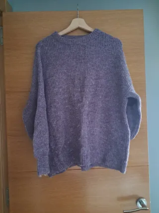 Jersey de punto morado y azul