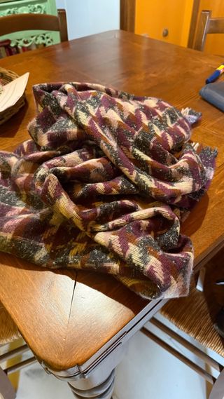 Sciarpa donna fantasia beige e viola