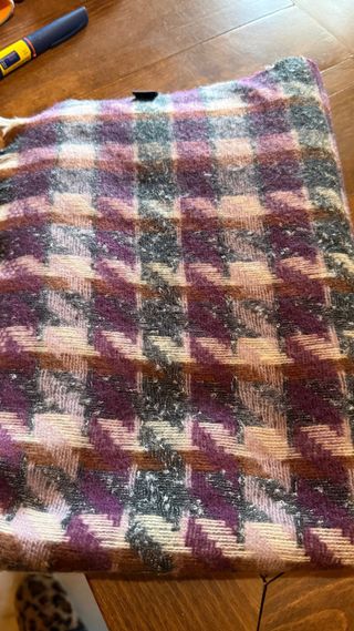 Sciarpa donna fantasia beige e viola