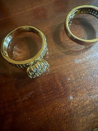 Anillo doble oro laminado 14k