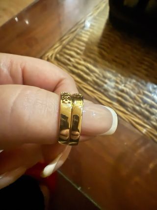 Anillo doble oro laminado 14k
