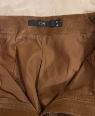 Pantalón de cuero auténtico de piel vuelta