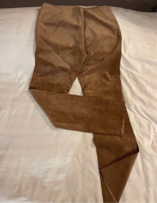Pantalón de cuero auténtico de piel vuelta