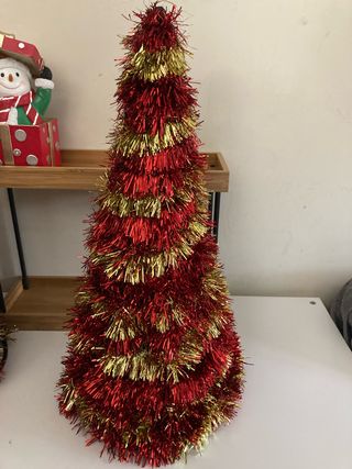 Árbol Navideño Mini Rojo y Dorado