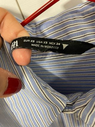 Camisa Zara Rayas Azul Talla M